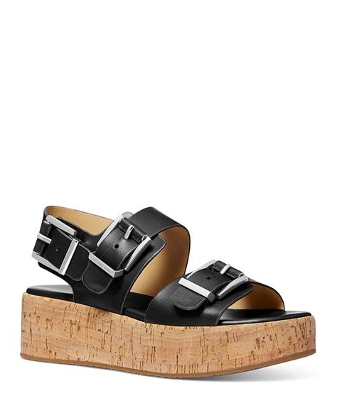 michael kors sandals flatform black leather|Michael Kors black sandals women.